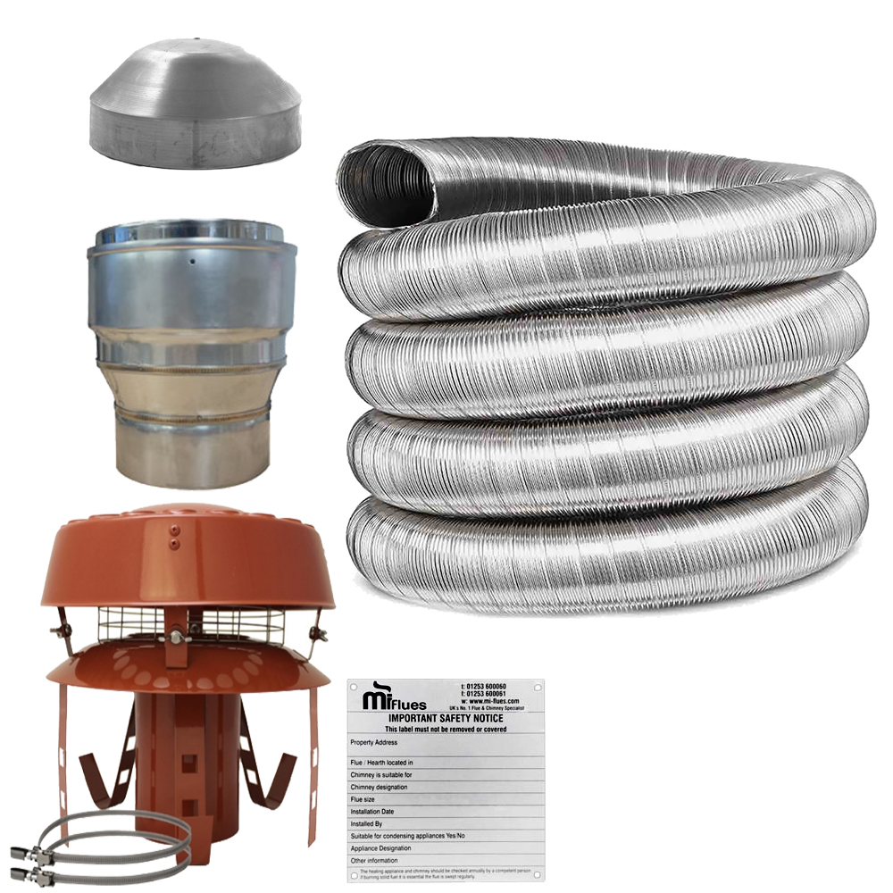 Flue Liner Kit 3 316/316L 125mm 6 inch Stainless Steel Flue