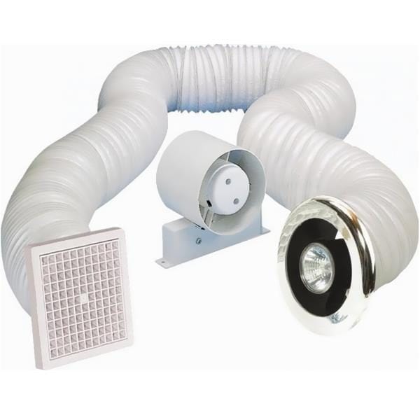 AirVent Inline Shower Fan With Timer & Light 100mm 4inch 434448A - SNH