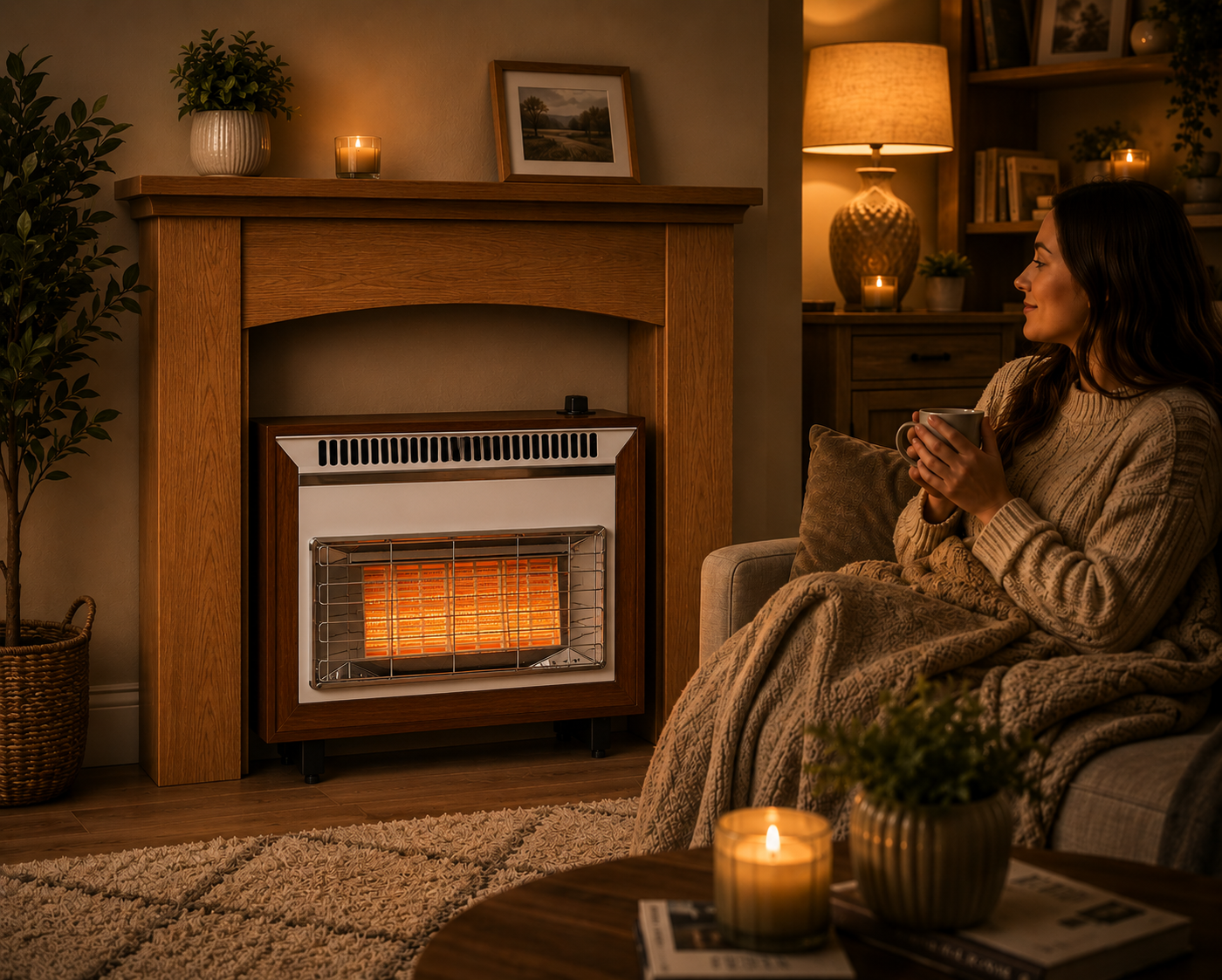 Flavel Misermatic Gas Fire Medium Oak FORMN0EN – 5.2kW Outset Gas Fire - Image 2