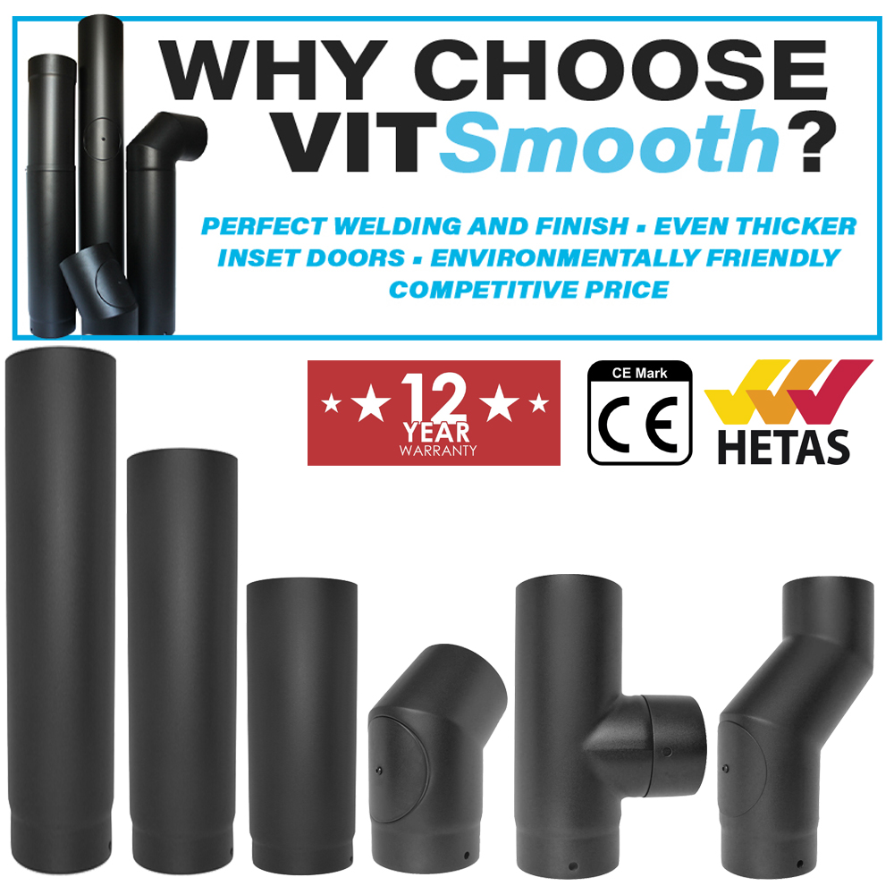 SAVE Fumisteria Plus NNO1204 Coude Conduit De Cheminée Noir