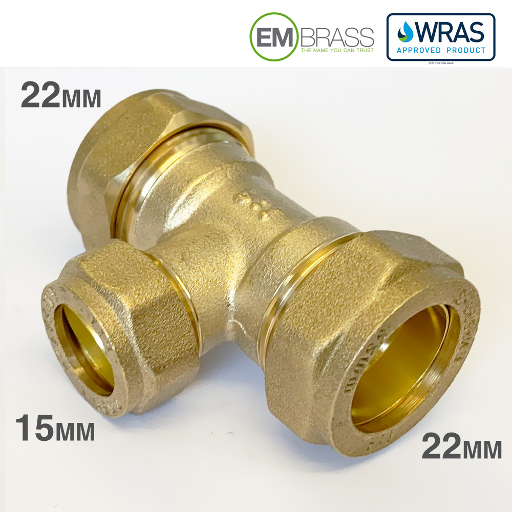 thumbnail image 2 of Copper Compression Reducing Tee Branch – Plumbing Fitting – Pipework Suppliers – Made In UK 2 of 2