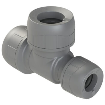 Polyplumb 22mm x 15mm x 22mm Reducing Tee Push Fit