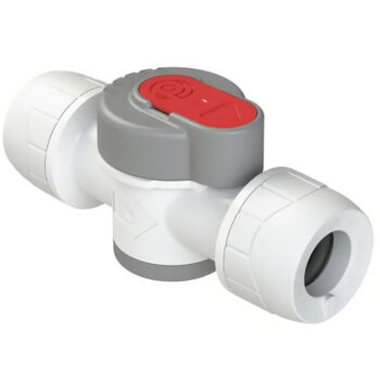 Polyplumb 15mm Shut Off Valve White Push Fit
