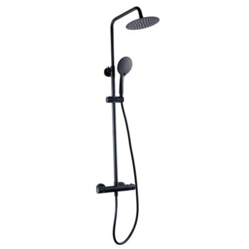 K-Vit Nero Round Thermostatic Shower Black
