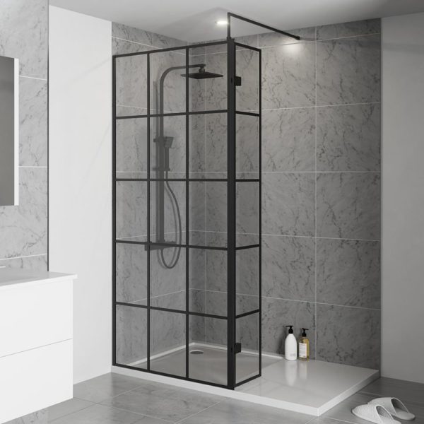 700 Wet Room Screen 8mm Black