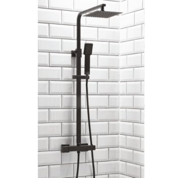 Square Thermostatic Shower Black