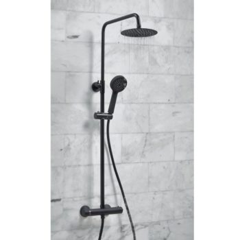 Middleton Round Thermostatic Shower Black