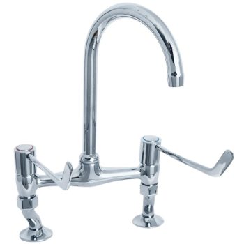 Deva DLV305B 6" Lever Action Bridge Kitchen Sink Mixer