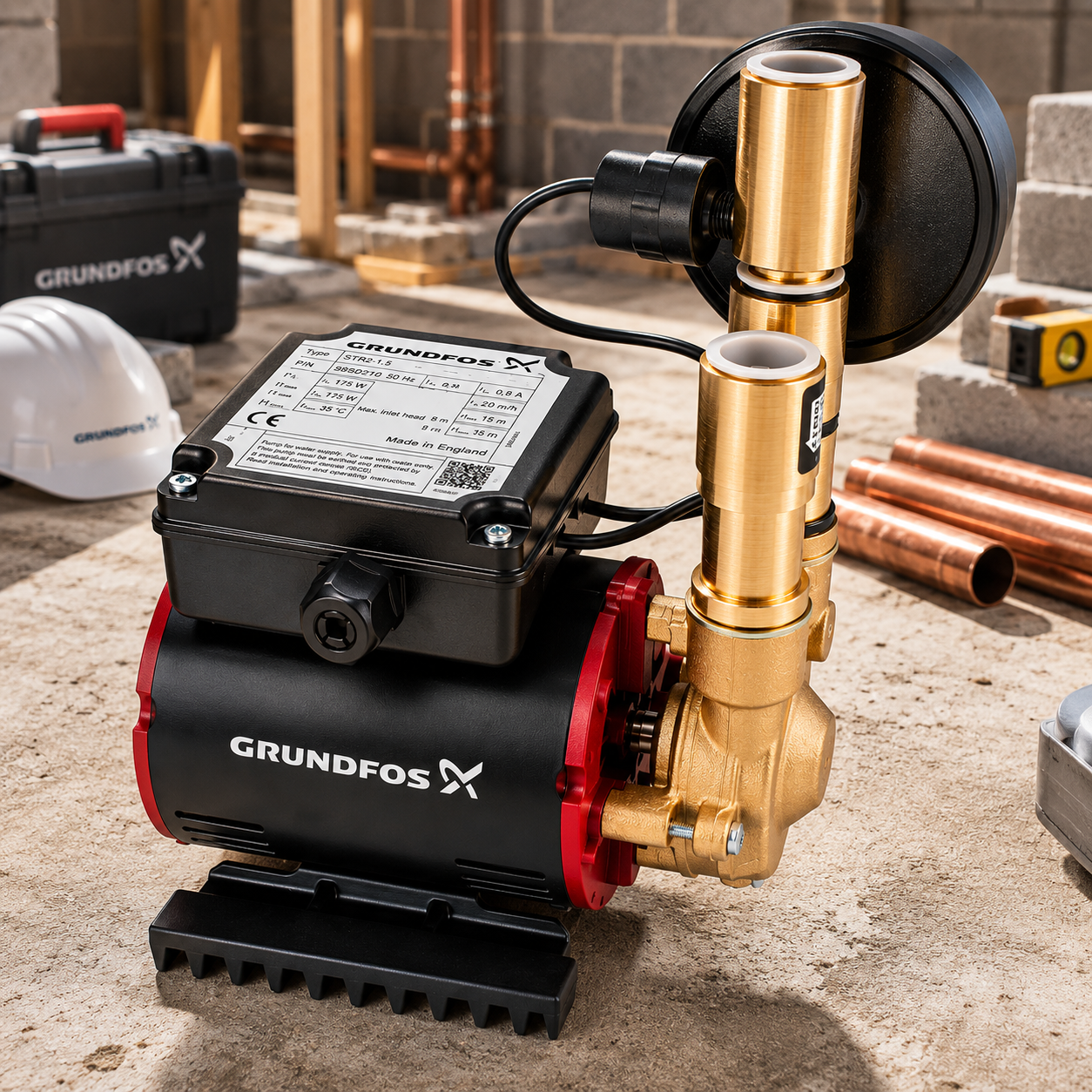Grundfos Amazon SSN-2.0 B Universal 2 Bar Single Negative Head Shower Pump