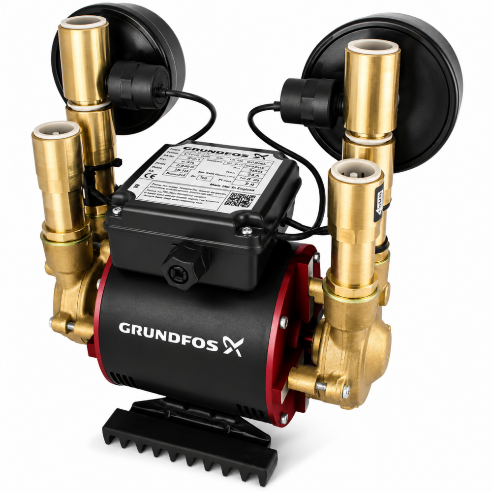 Grundfos Amazon STN-3.0 B Universal 3 Bar Twin Negative Head Shower Pump