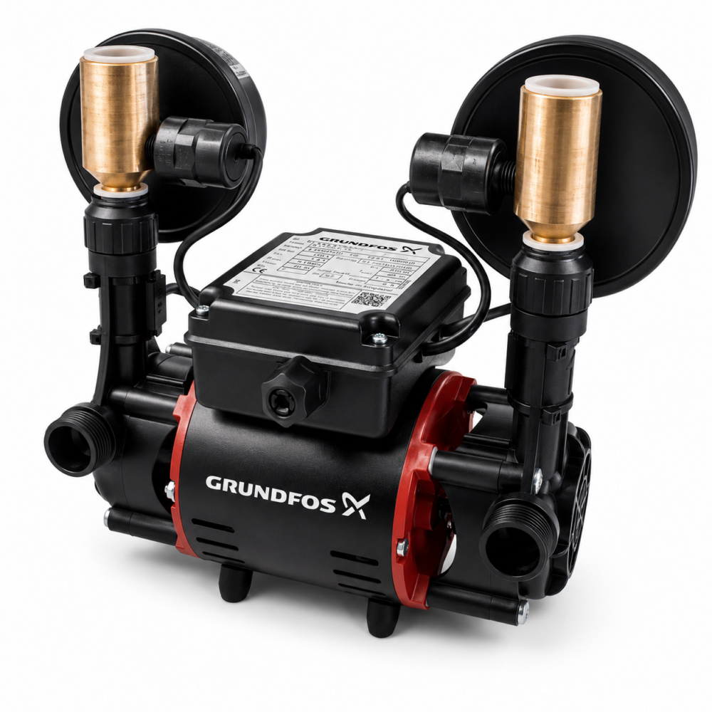 Grundfos STR2-2.0 CN Universal Twin Shower Pump 2 Bar