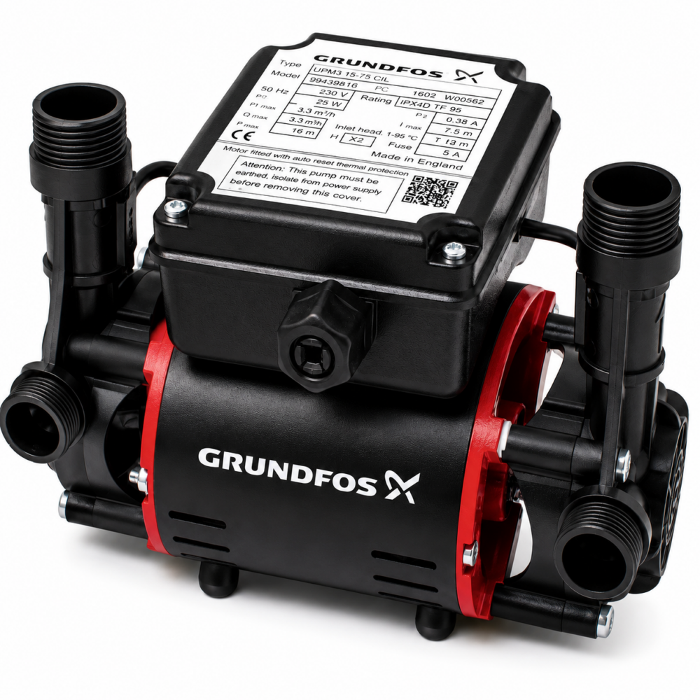Grundfos STR2-2.0 C Twin Shower Pump 2 Bar Positive