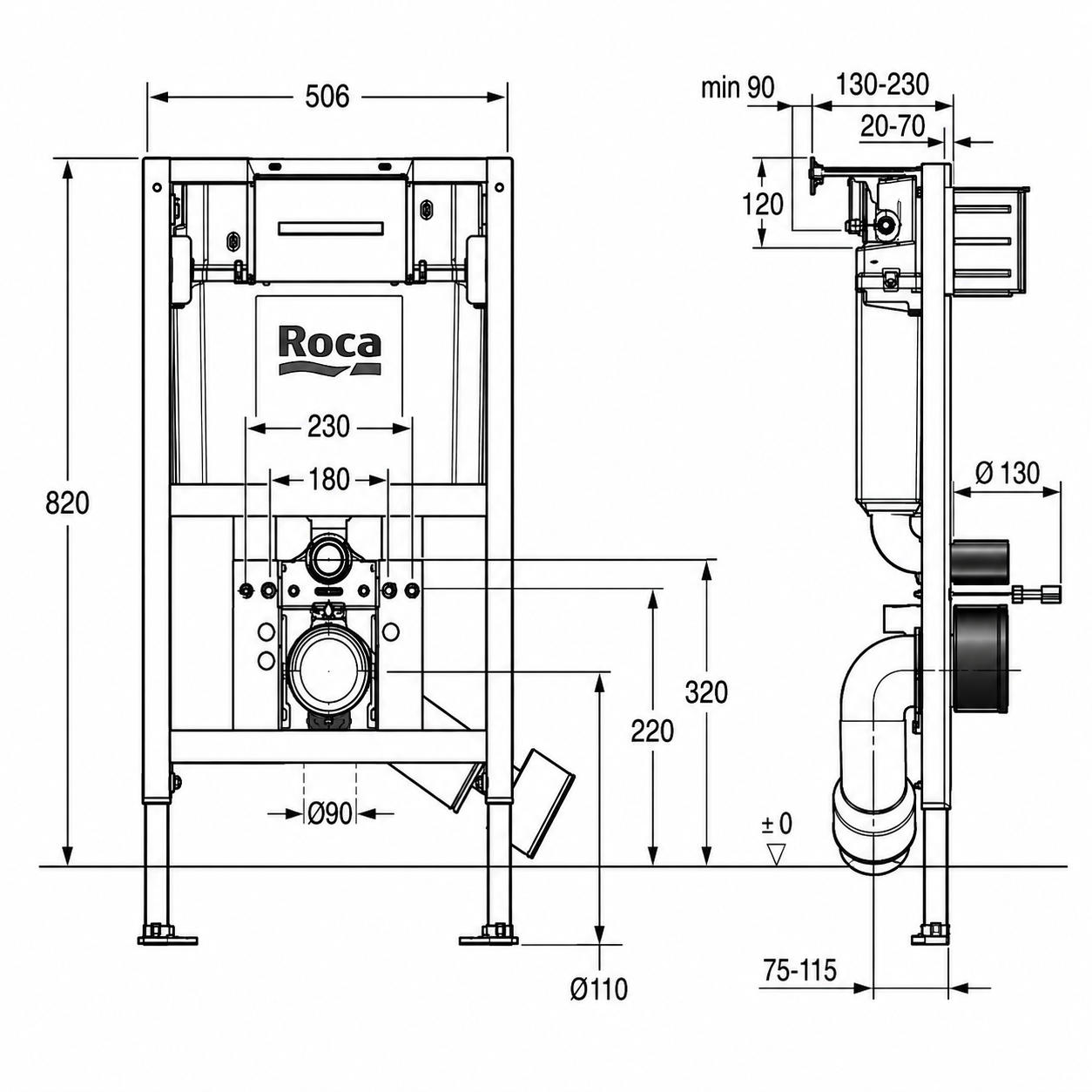 Roca Duplo One Compact WC Cistern & Frame (under window installation) - Image 2