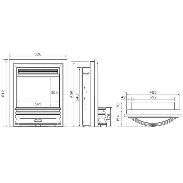 Flavel Electric Proflame Arcadia Gold - Image 2