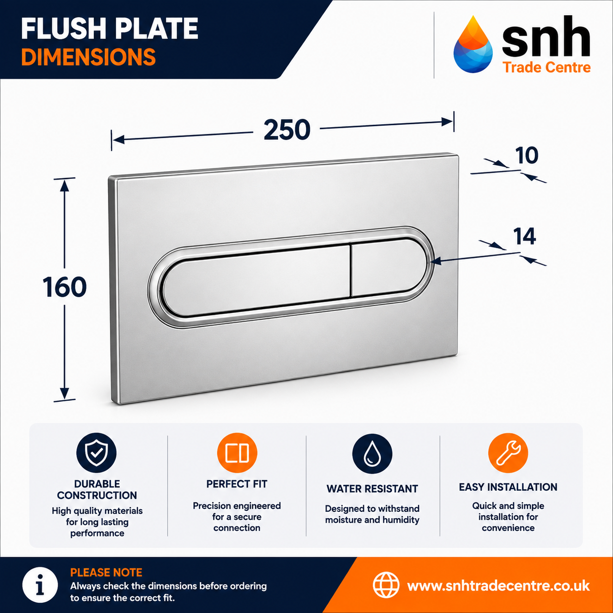 Roca Duplo One PL1 Dual Flush Plate Chrome - Image 2