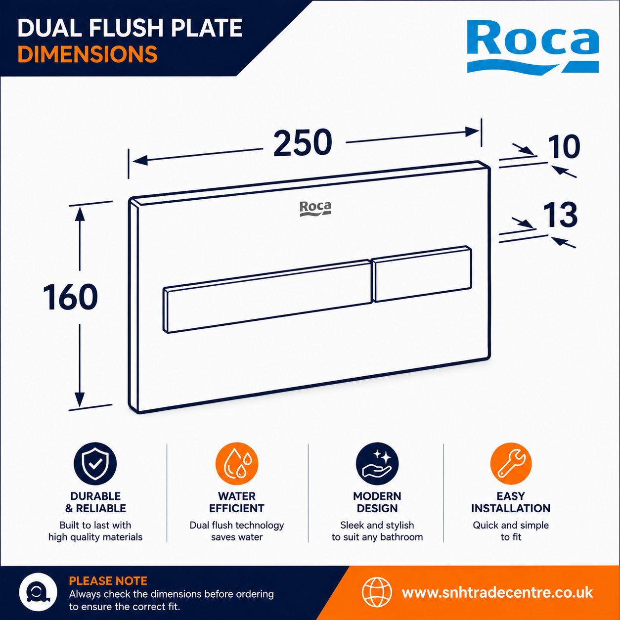 Roca Duplo One PL2 dual flush plate diagram