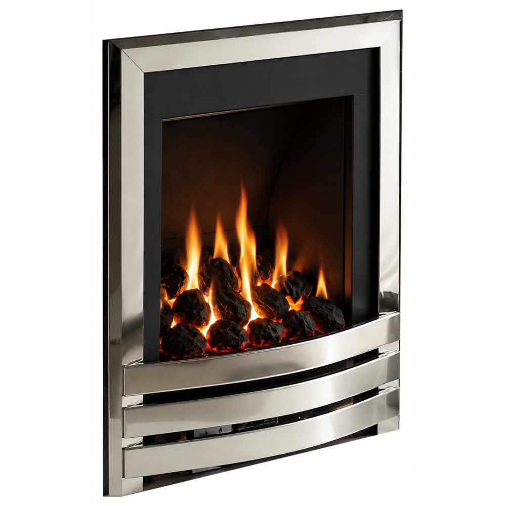 Flavel Windsor Contemporary Gas Fire Chrome Coal