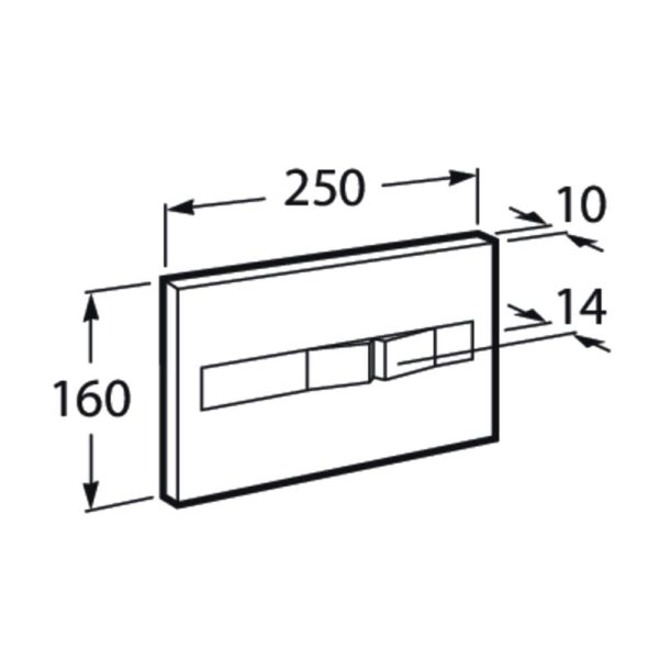 Roca Duplo One PL2 Dual Flush Plate Chrome - Image 2