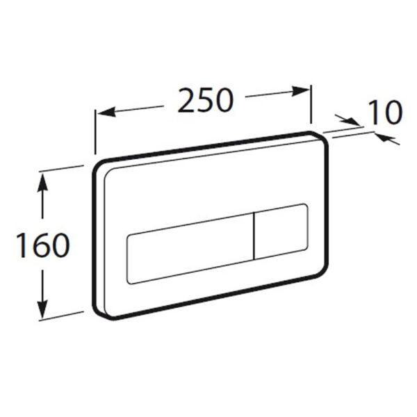 Roca Duplo One PL3 Dual Flush Plate Stainless Steel - Image 3