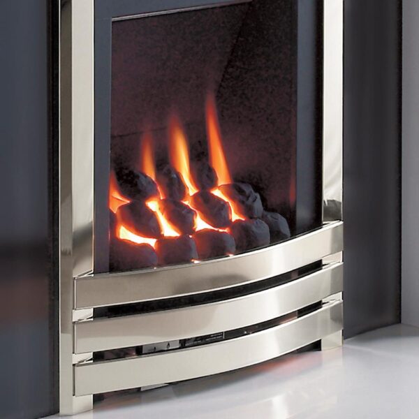 Flavel Windsor Contemporary Gas Fire Chrome Coal