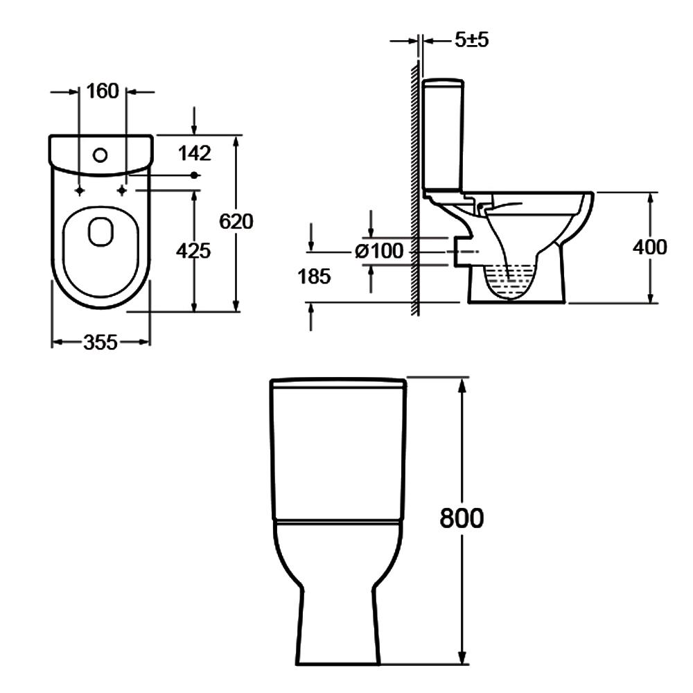 Imex Ivan Open Back Toilet With Puraplus Seat - Image 3