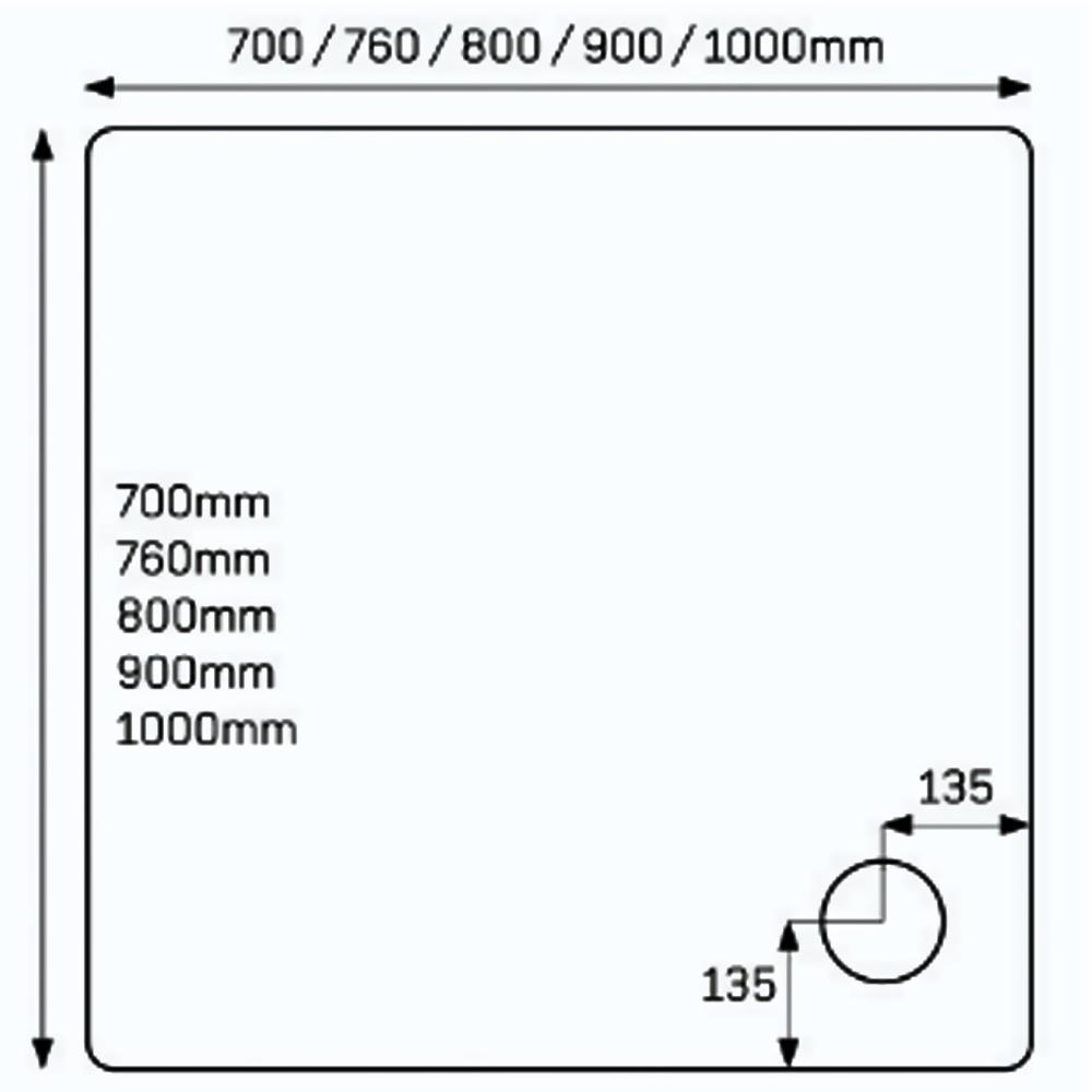 700 Square Shower Tray ABS Capped - Image 3