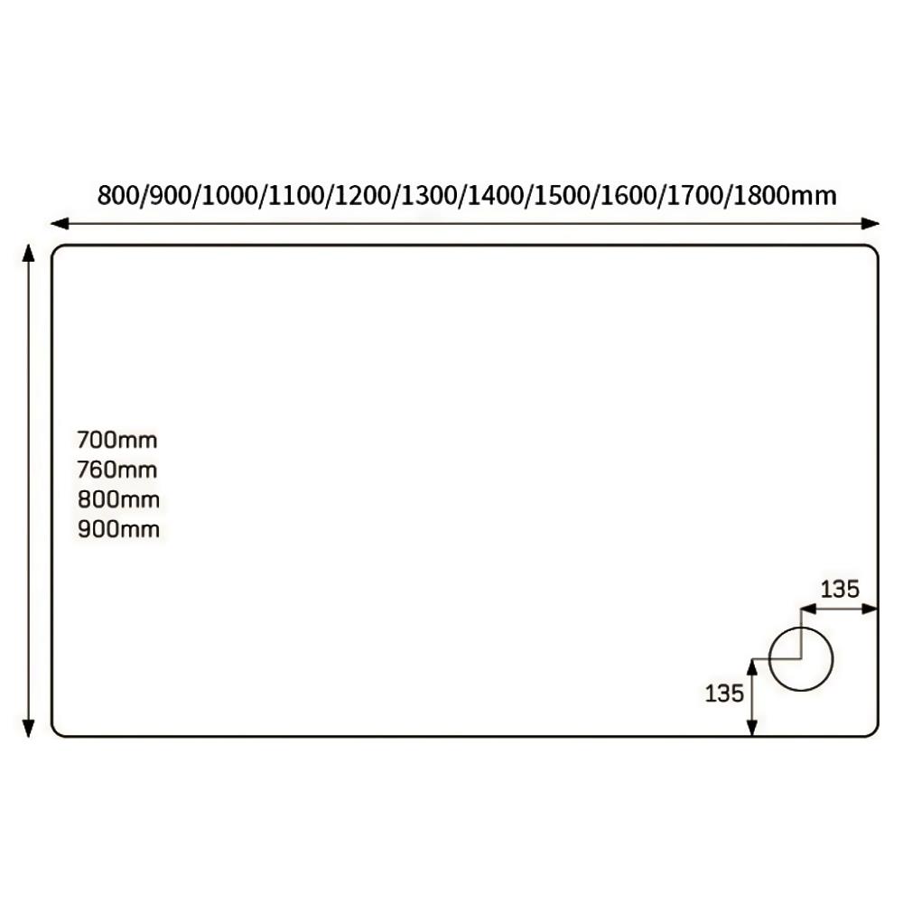 900 x 800 Shower Tray Rectangular ABS Capped - Image 2