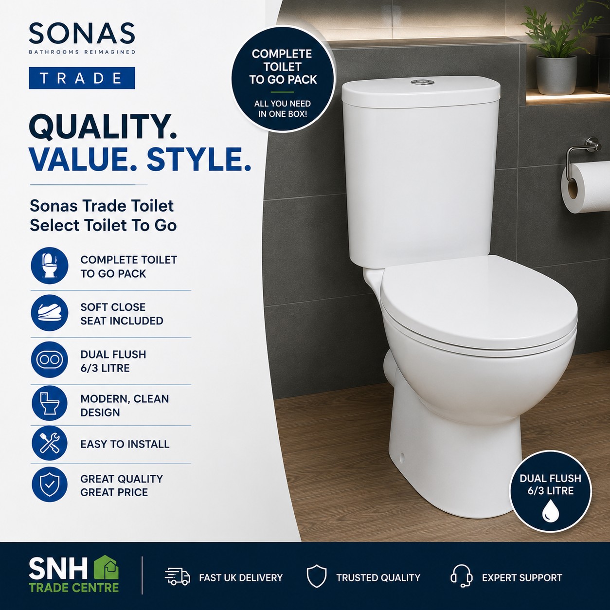 Sonas Trade Toilet Select Toilet to Go Rimless - Image 2