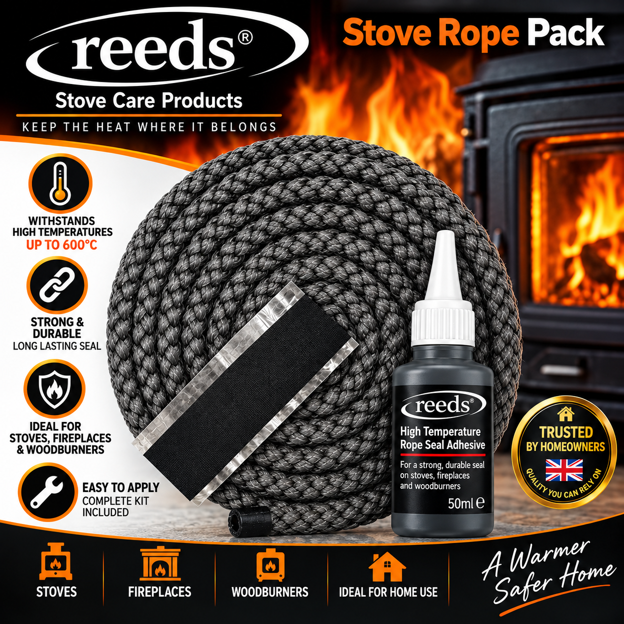reeds stove rope pack