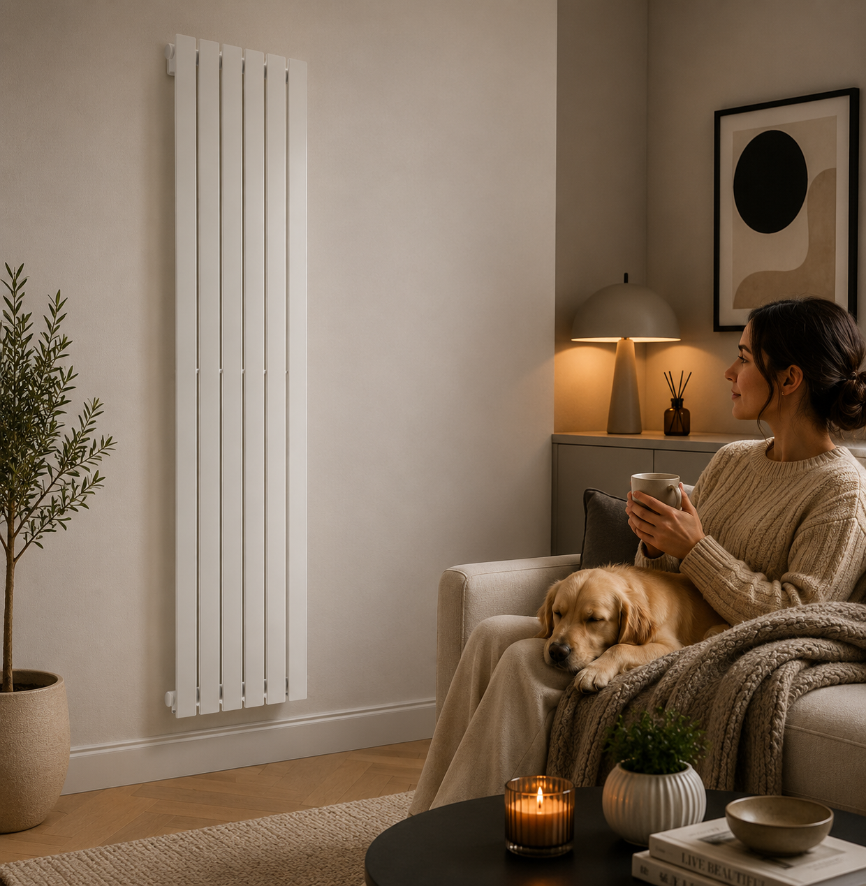 K Rad Boston 1800H x 410W Design Radiator White - Image 3