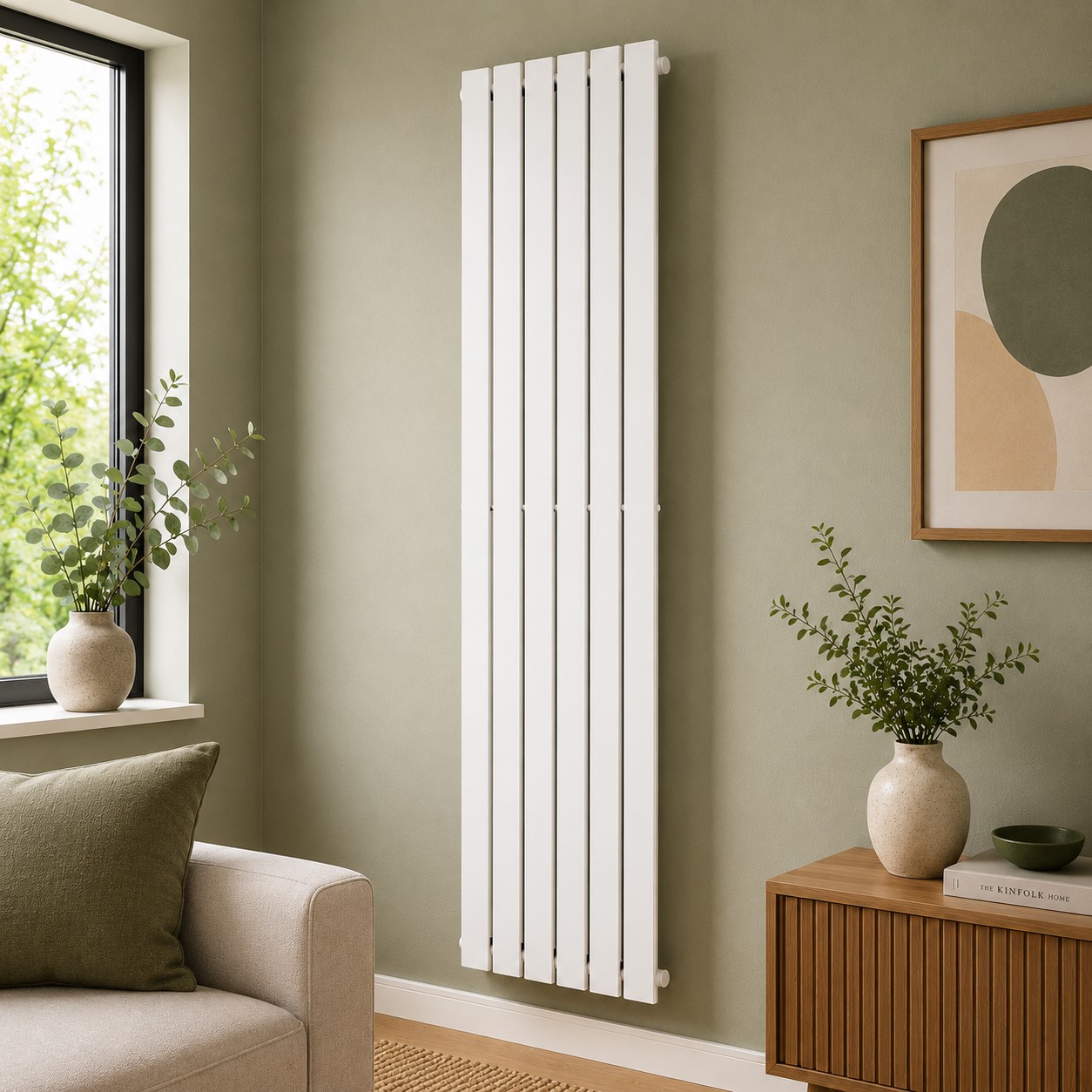 K Rad Boston 1800H x 410W Design Radiator White