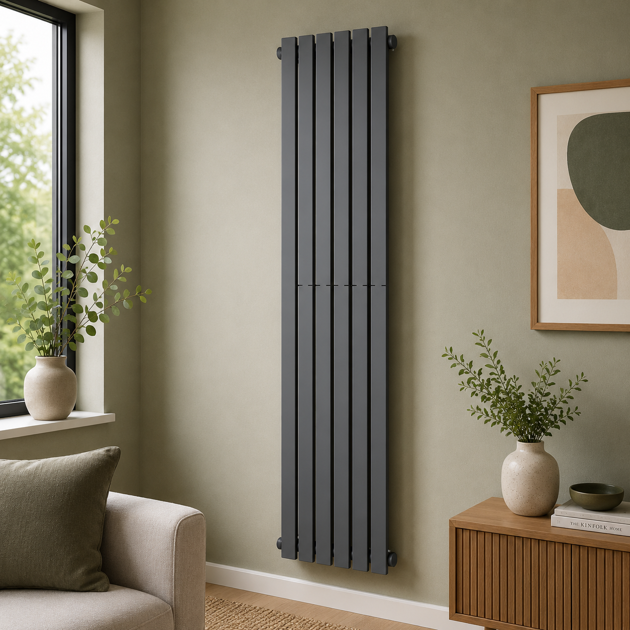 K Rad Boston 1800H x 480W Design Radiator Textured Grey