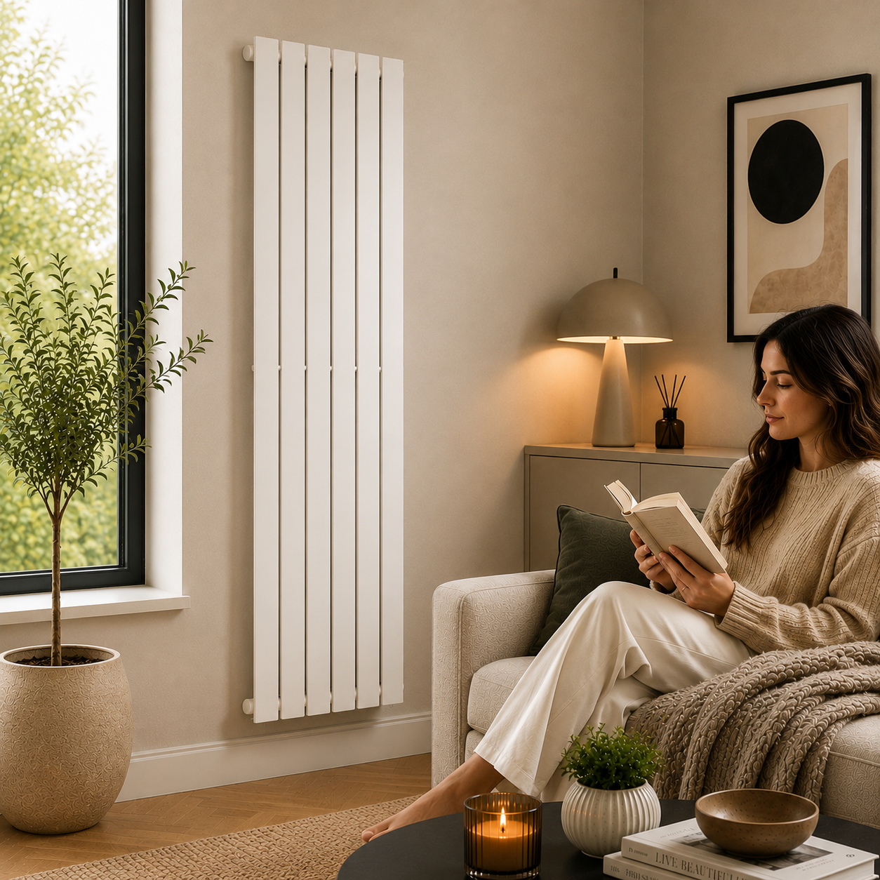 Q Rad Radiators K Rad Boston 1800H x 480W Design Radiator White - SNH Tradecentre