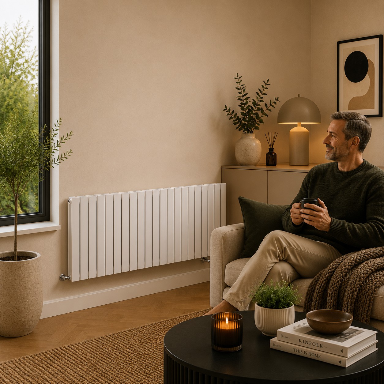 K Rad Boston 600H x 1190W Double Radiator White - Image 2