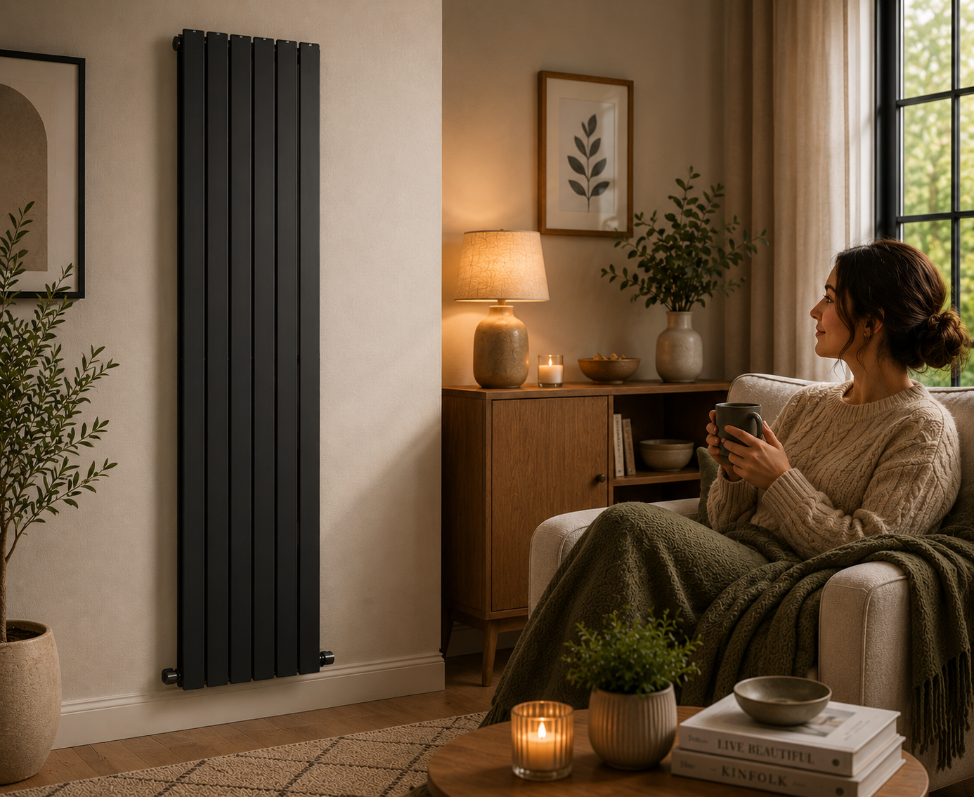Q Rad Radiators K Rad Boston 1600H x 420W Designer Radiator Textured Grey