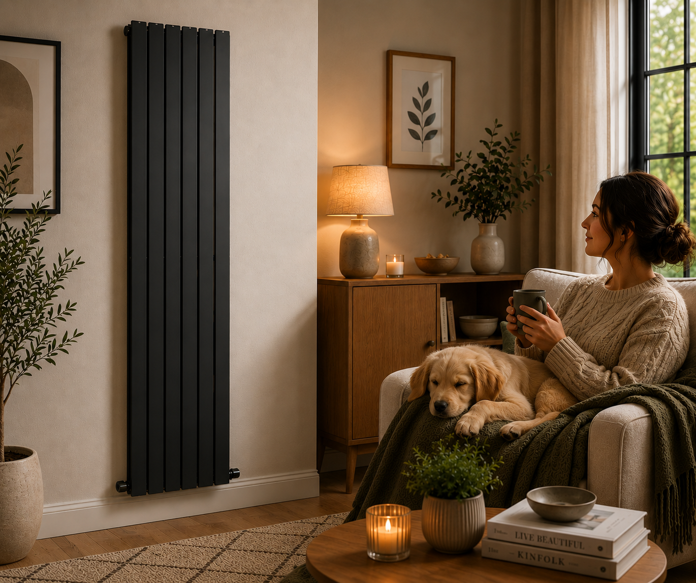 K Rad Boston 1600H x 420W Designer Radiator Textured Grey - Image 2