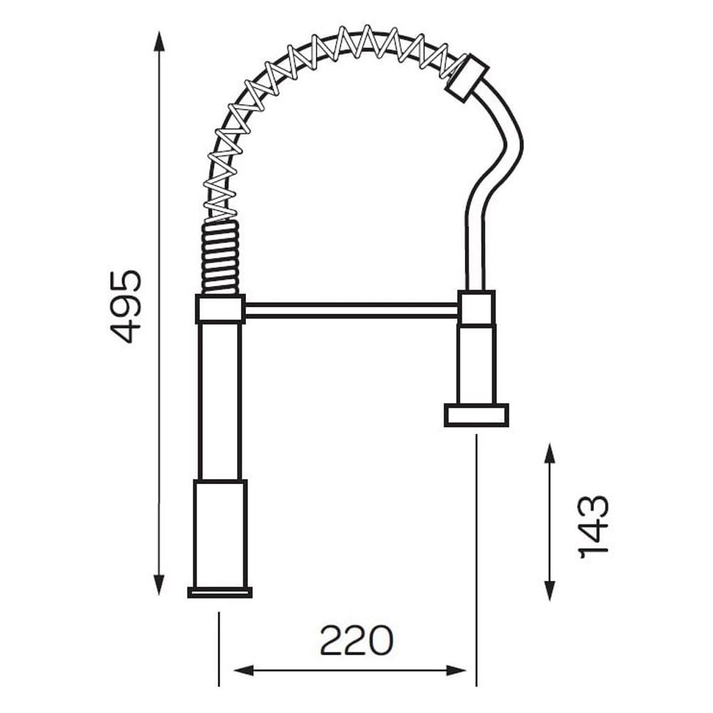 K Vit Kitchen Sink Tap Flex Mixer with Pull Out Spray - Image 2
