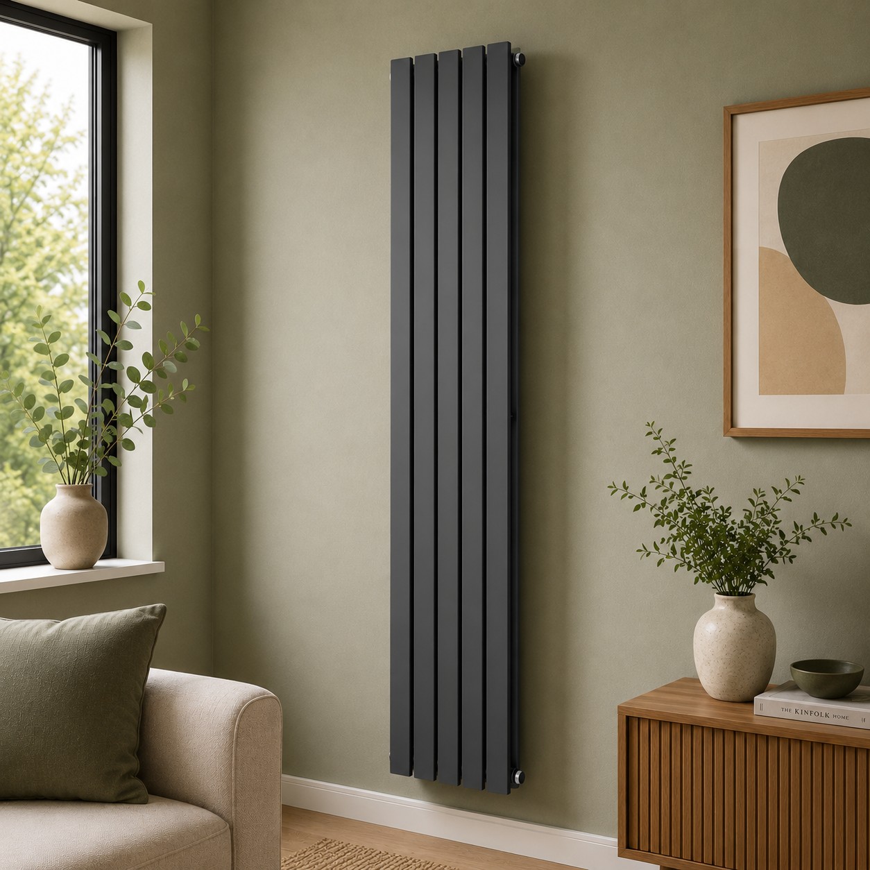 K Rad Boston 1800H x 410W Double Radiator Textured Grey