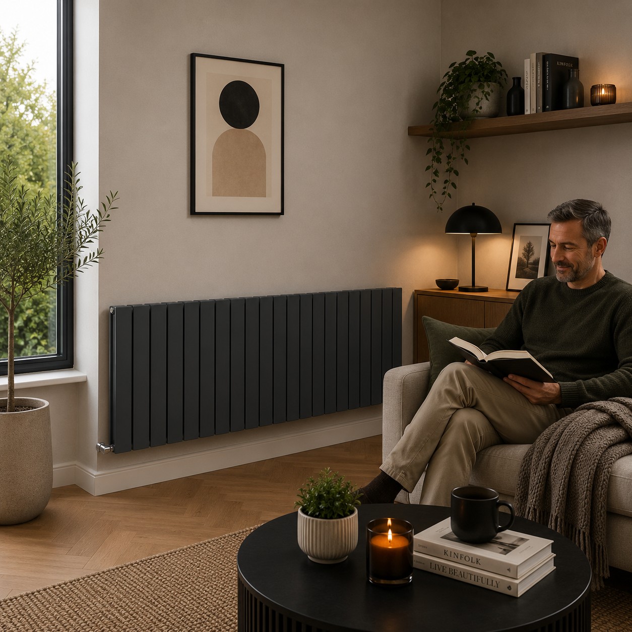 Rad147 Radiator K Rad Boston 600H x 1470W Double Radiator Textured Grey