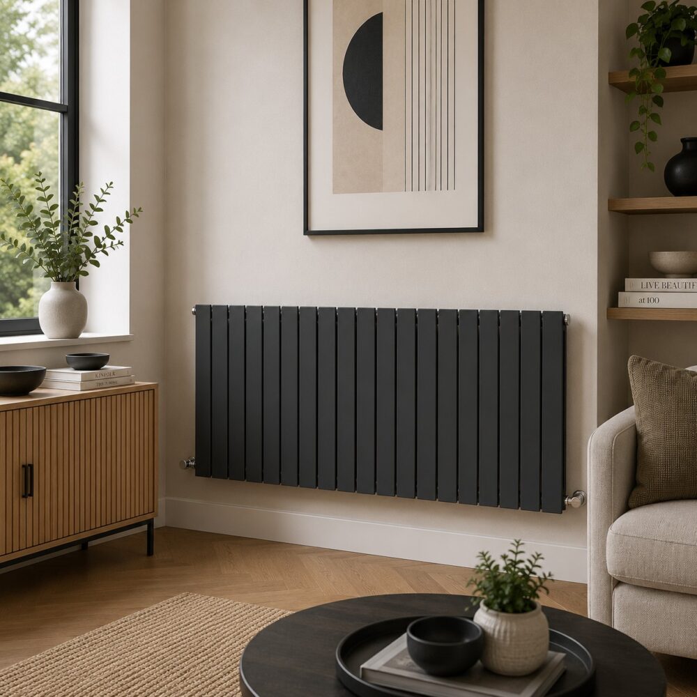 Boston 600H x 1470W Single Radiator Textured Grey