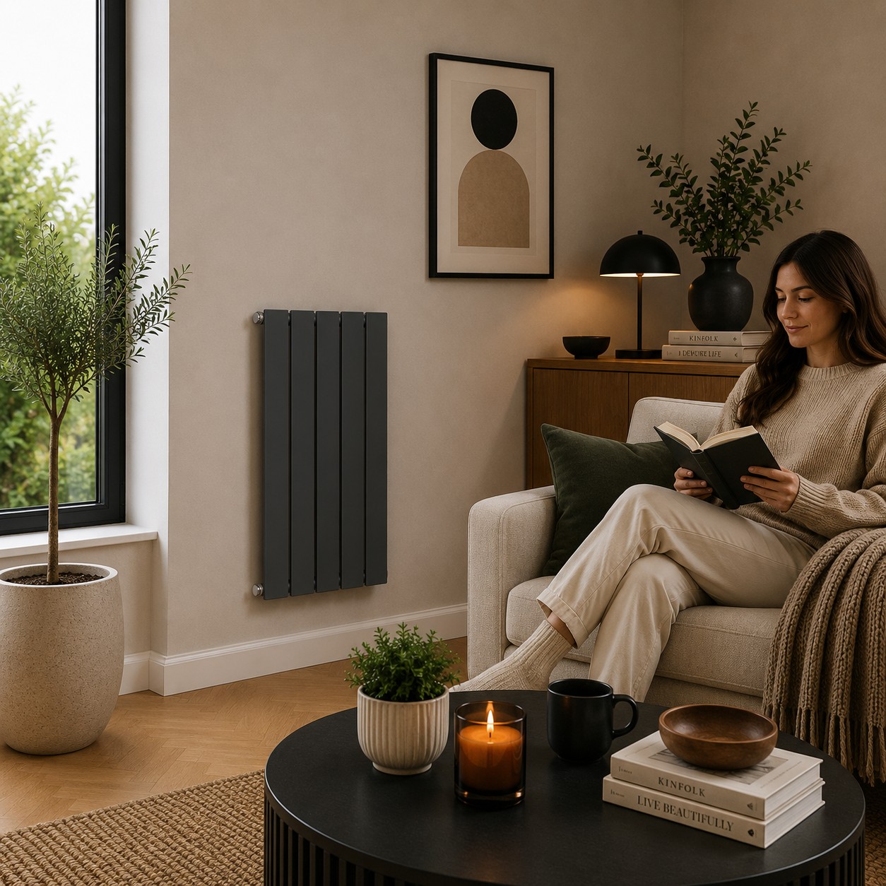 K Rad Boston 600H x 420W Single Radiator Textured Grey - Image 2