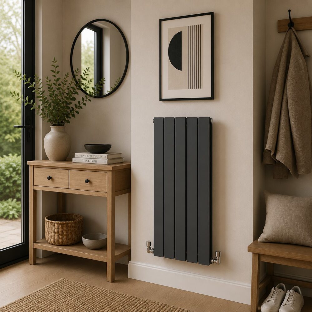 Boston 600H x 420W Single Radiator Textured Grey
