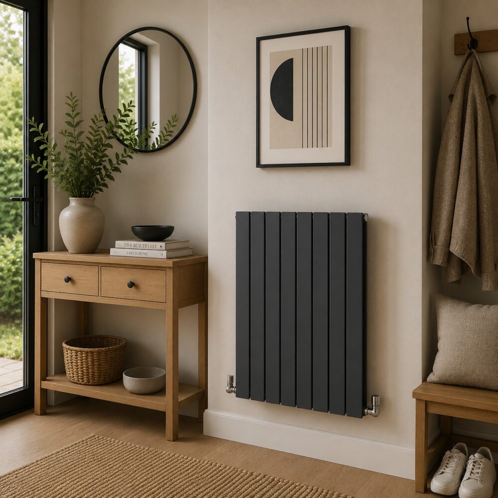 Boston 600H x 630W Double Radiator Textured Grey