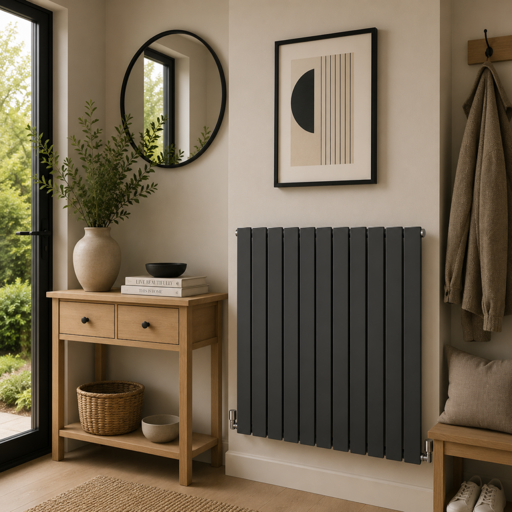 Boston 600H x 770W Single Radiator Textured Grey