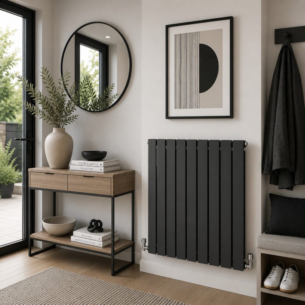 Boston 600H x 910W Single Radiator Textured Grey