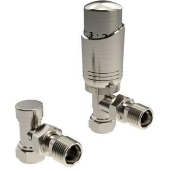 Upgrade your home heating using the Design Brushed Nickel Twin TRV Pack Angled with six heat settings. Perfect balance of style and function! NK-TRV301A