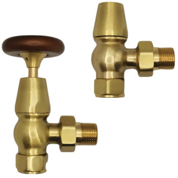 Brass Traditional Radiator Valves Pair Angled