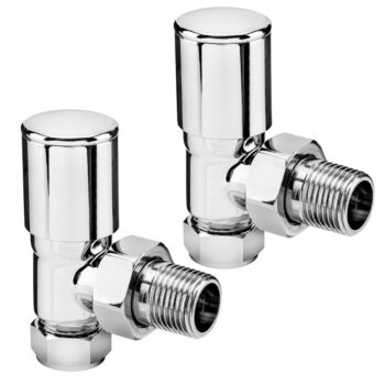 Chrome Radiator Valves Pair Angled