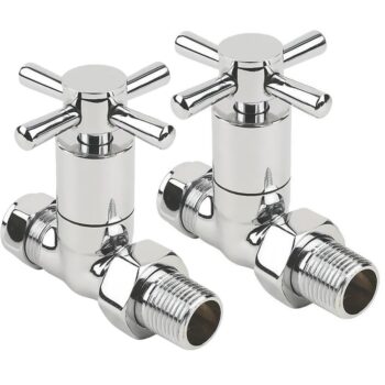 Cross Head Radiator Valves Pair Straight