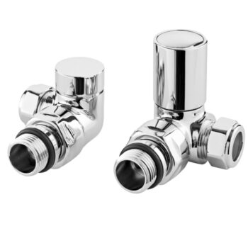 Chrome Radiator Valves Pair Corner
